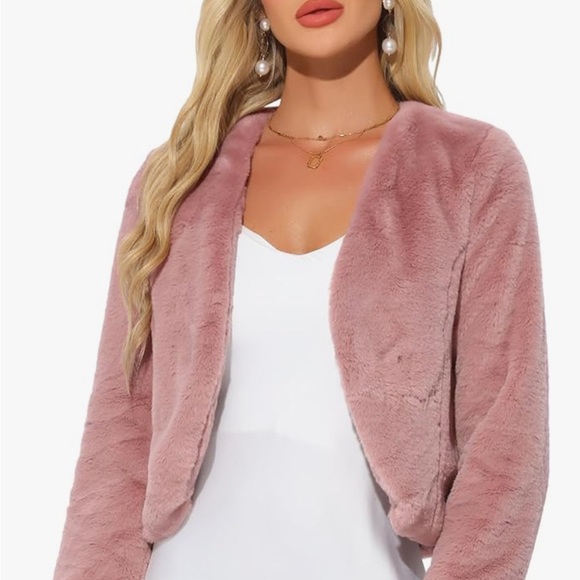 Allegra K Jackets & Blazers - Allegra K Soft Pink Teddy Jacket